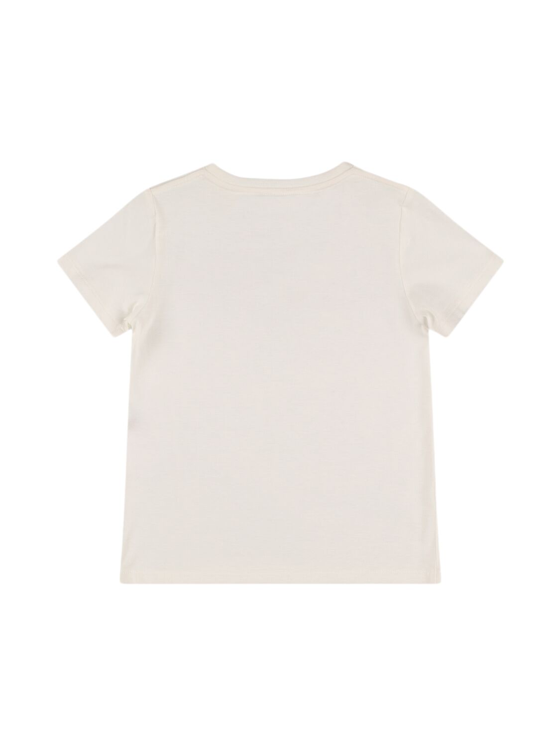 Shop Gucci Logo Cotton T-shirt In White/multi