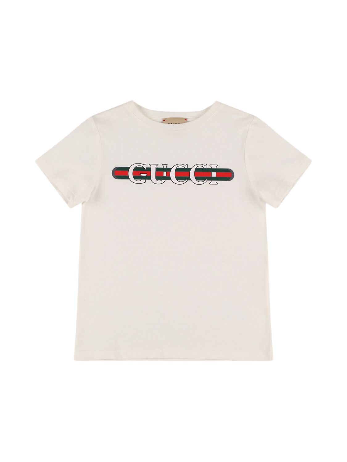 Gucci Logo Cotton T-shirt In White/multi