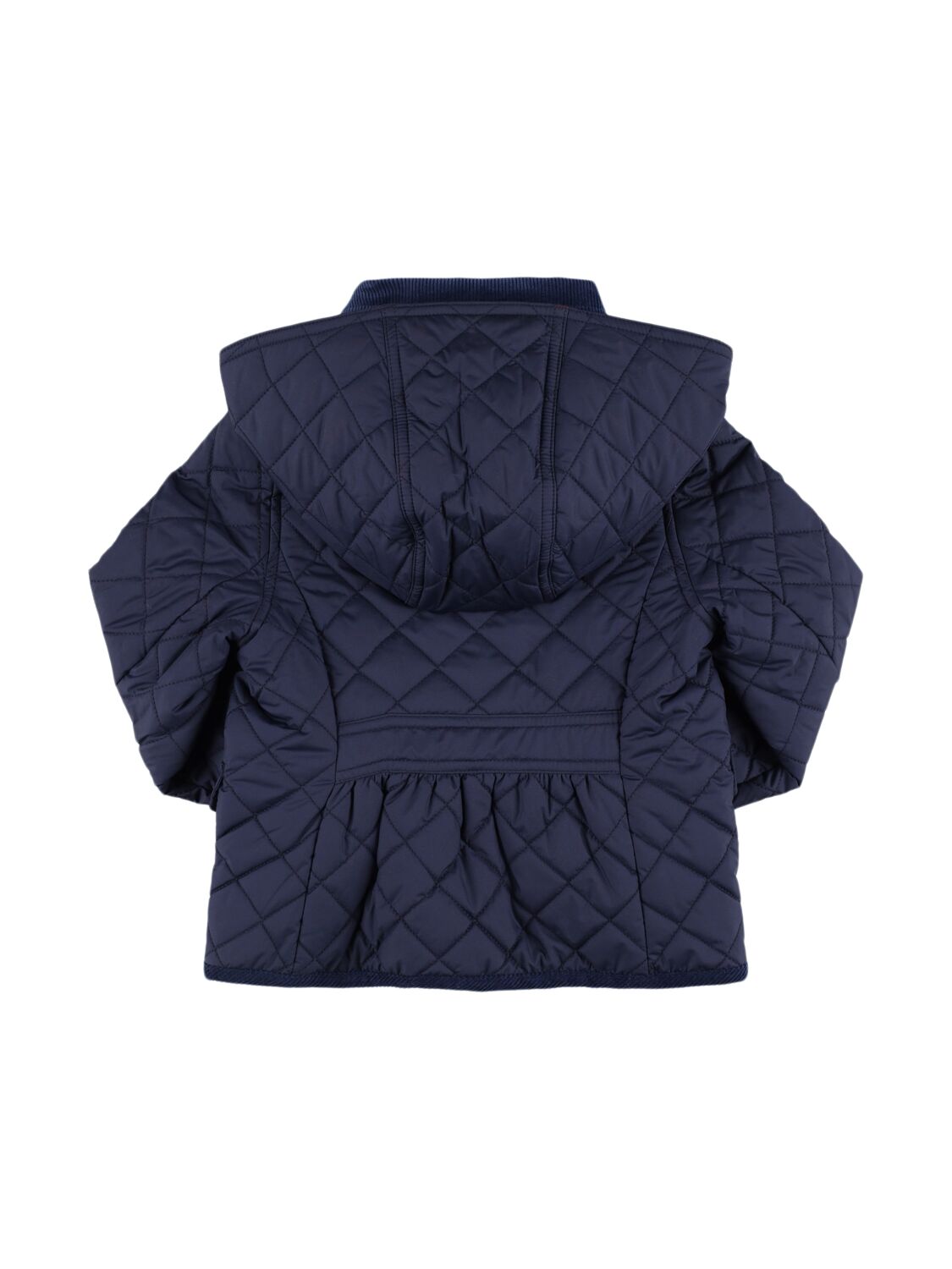 Shop Polo Ralph Lauren Quilted Nylon Hooded Jacket In Navy