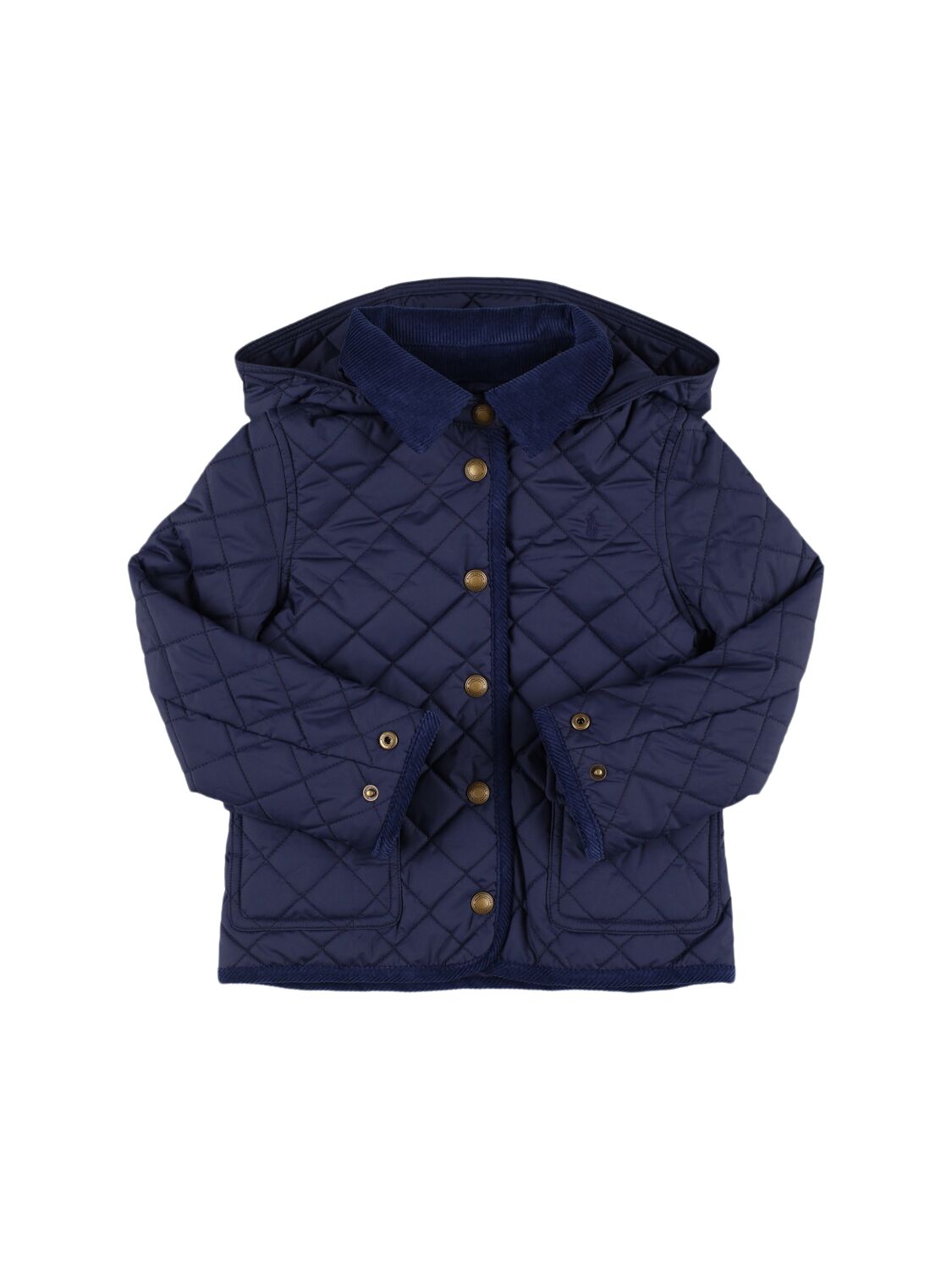 Polo Ralph Lauren Quilted Nylon Hooded Jacket In Blue