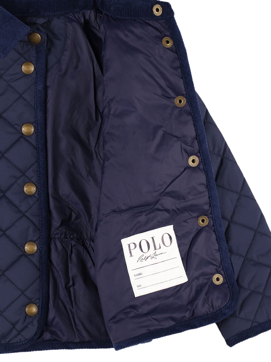 Shop Polo Ralph Lauren Quilted Nylon Hooded Jacket In Navy