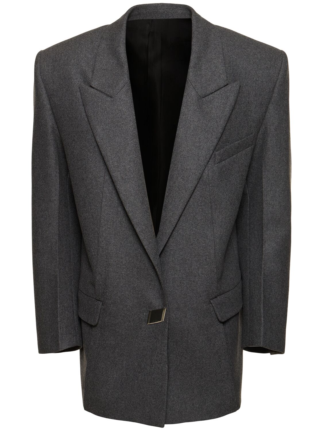 Attico Gabardine Blazer In Grey