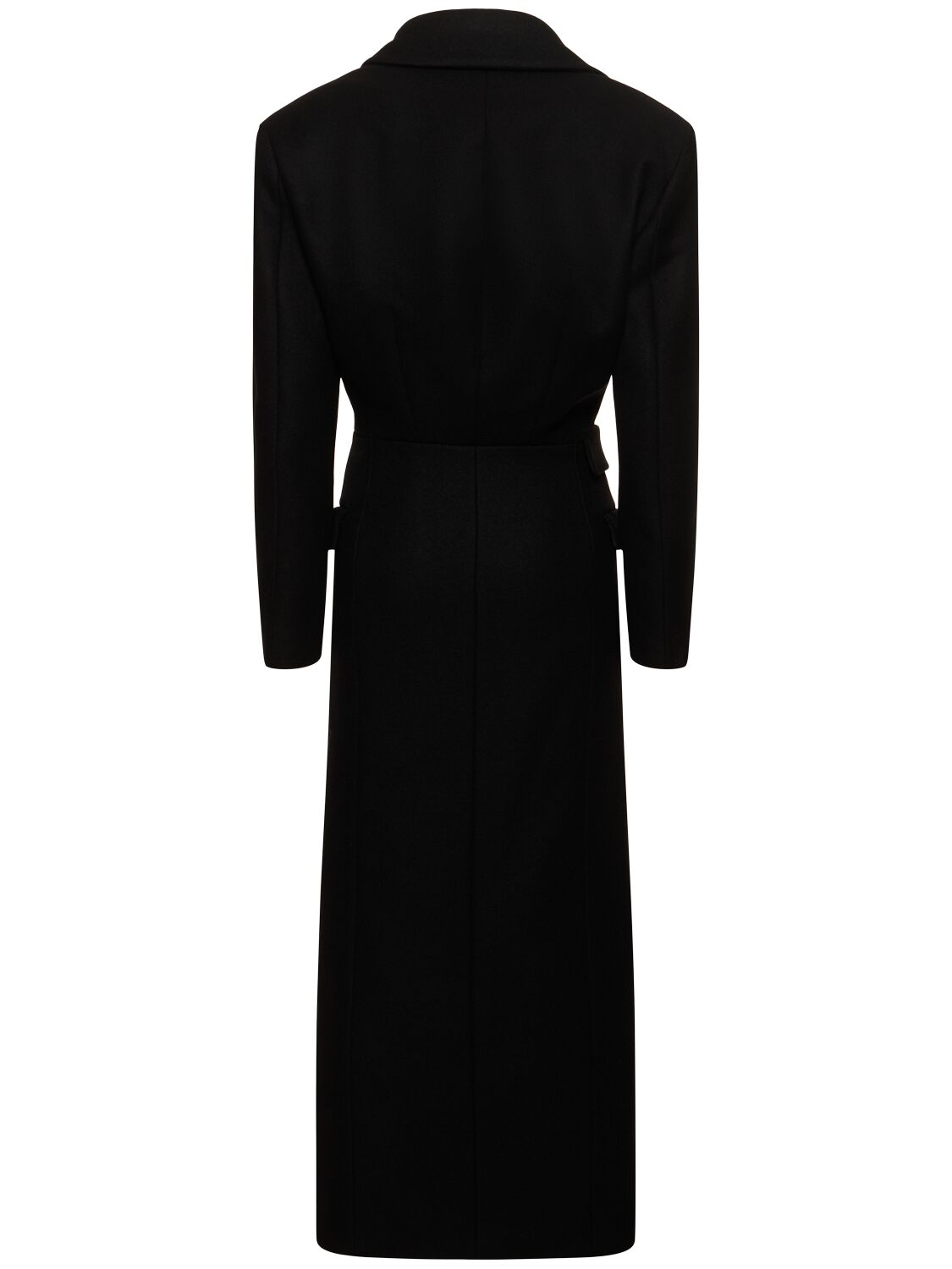 Shop Attico Buttoned Long Coat In Black