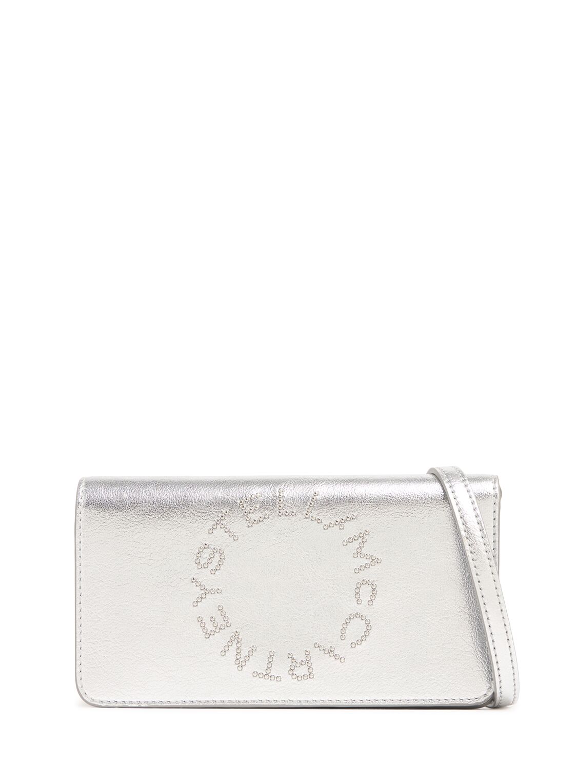 Stella Mccartney Mini Alter Mat Metallic Faux Leather Bag In Silver