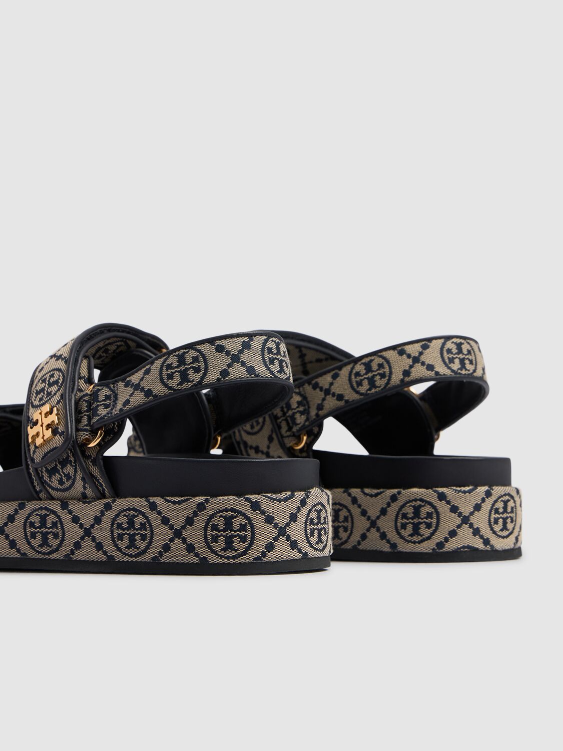 Tory Burch 35mm T Mono Kira Sport Jacquard Sandals In Navy
