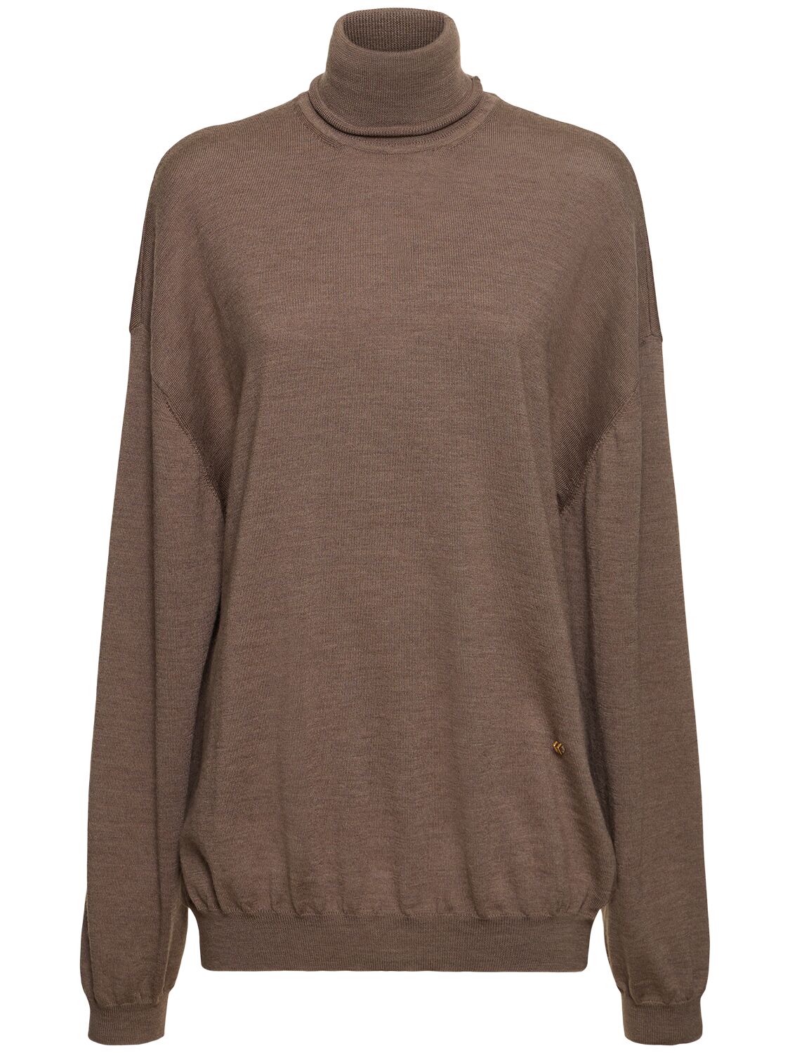 Moschino Wool Knit Turtleneck Sweater In Beige