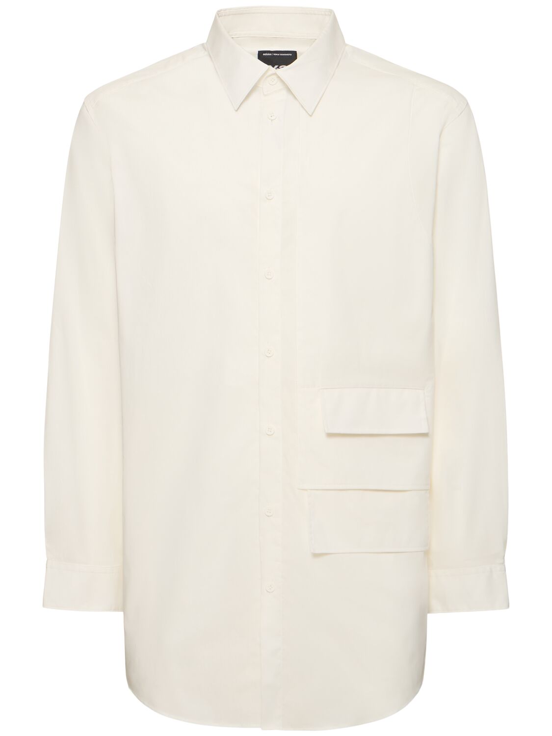 Y-3 Cotton Blend Shirt W/pockets In Off White