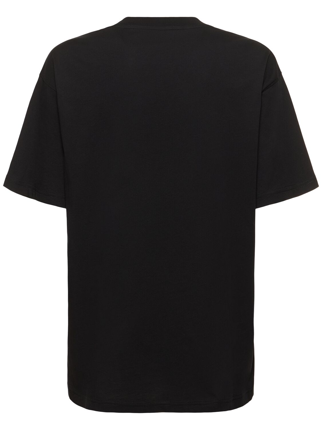 Shop Moschino Printed Cotton Jersey T-shirt In Black