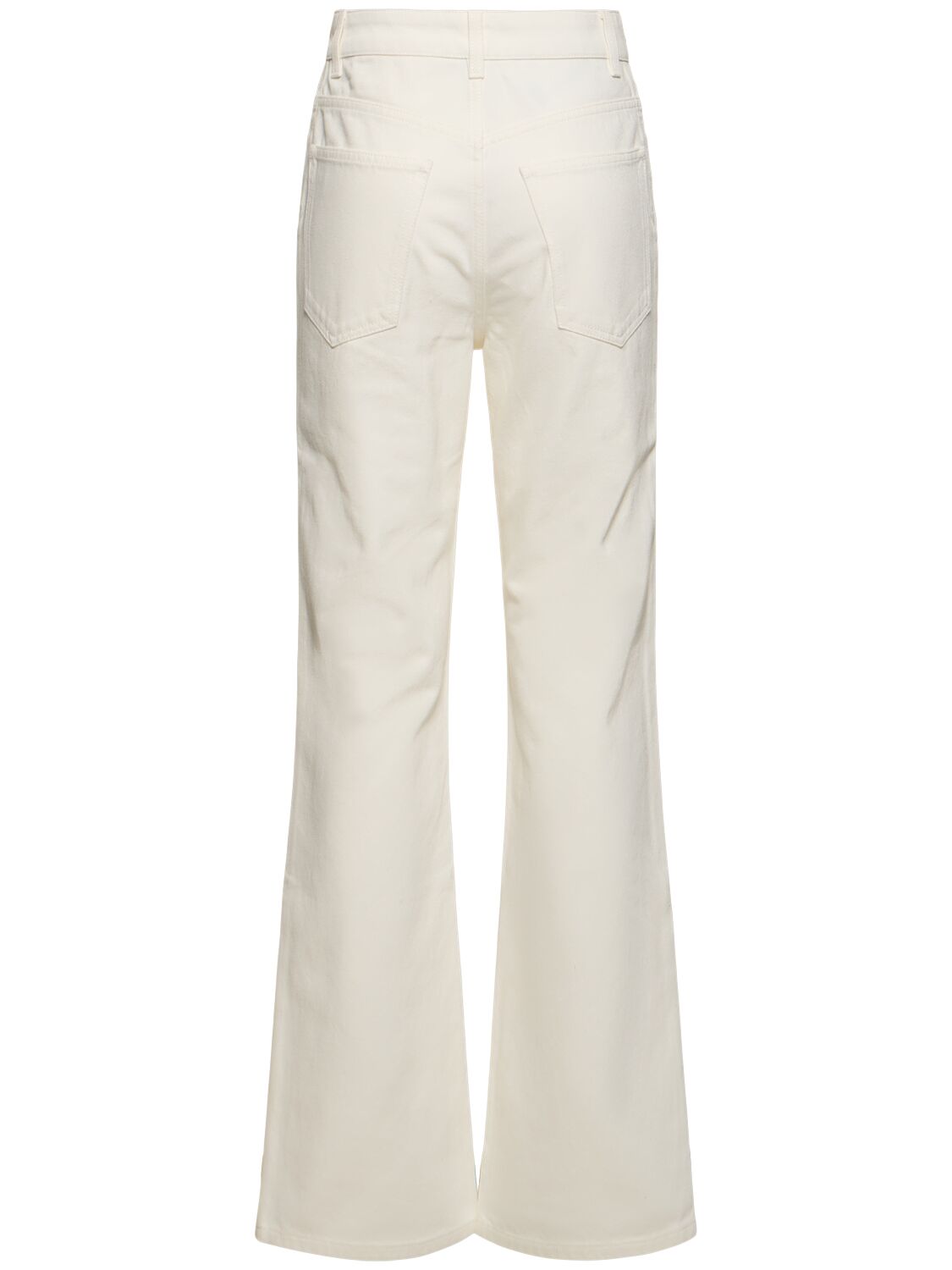 Shop Rabanne Embellished High Rise Straight Jeans In White