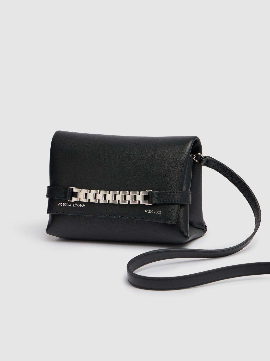 Shop Victoria Beckham Mini Chain Napa Leather Clutch In Black