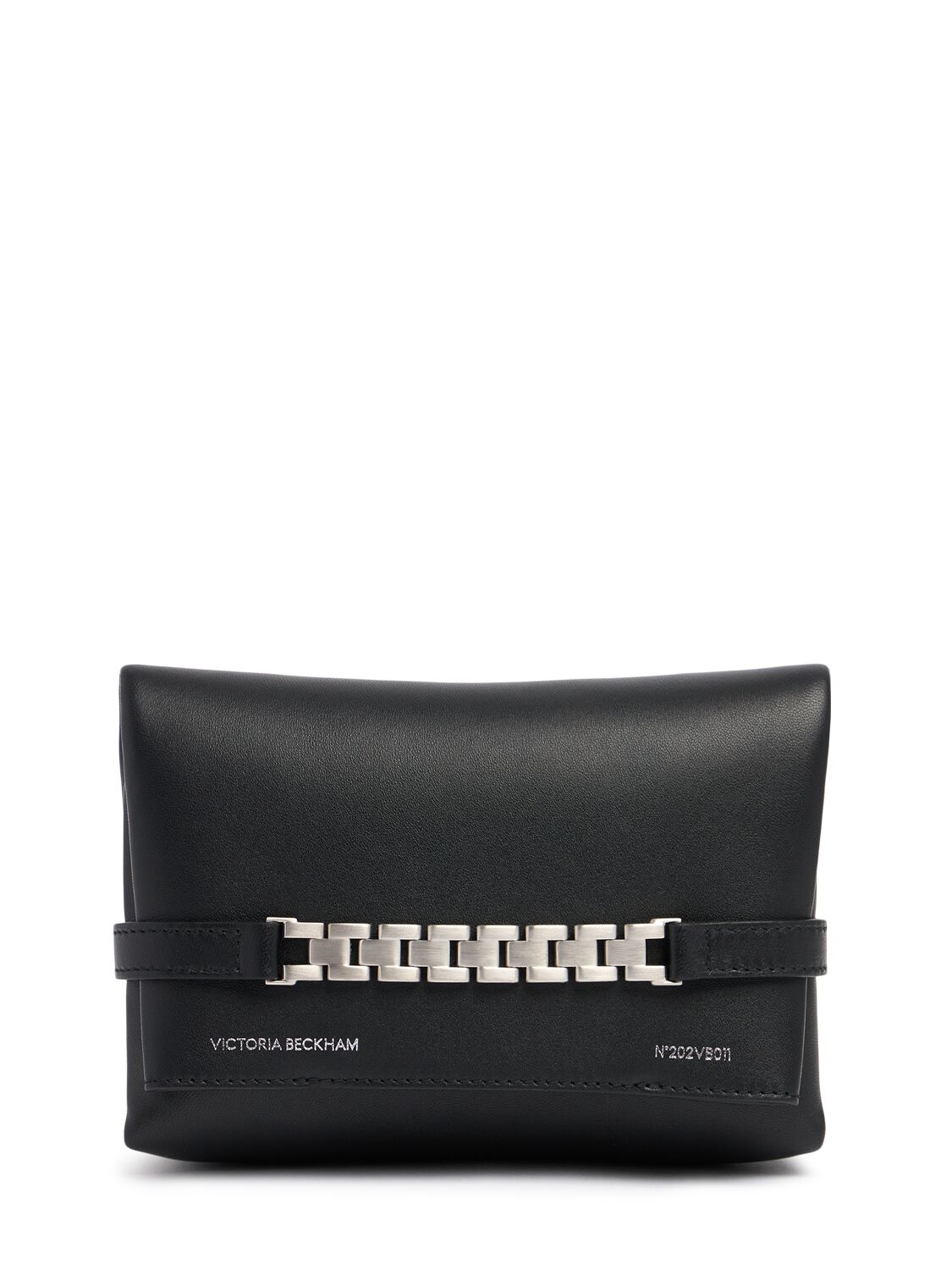 Victoria Beckham Mini Chain Napa Leather Clutch In Black