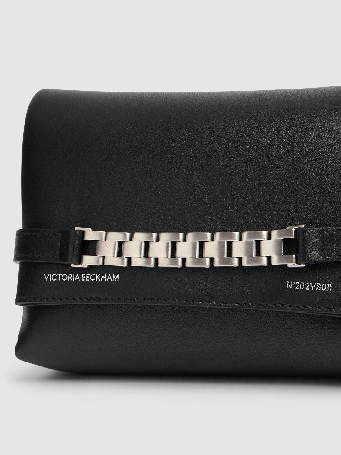 Shop Victoria Beckham Mini Chain Napa Leather Clutch In Black