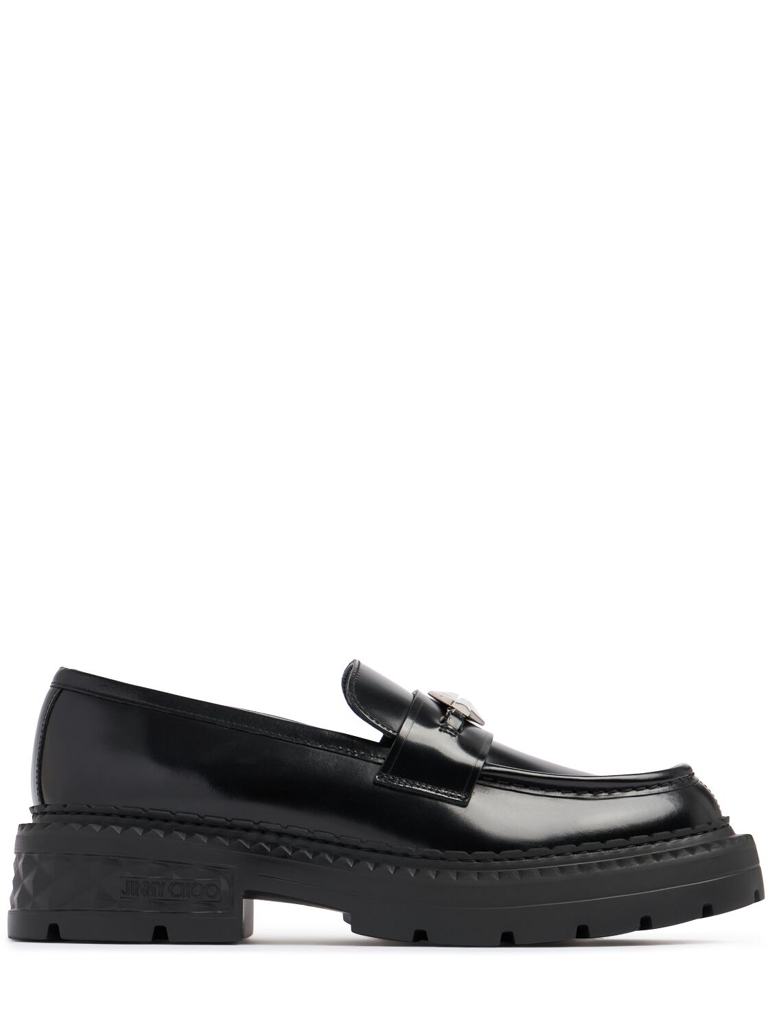 Shop Jimmy Choo 20mm Marlow Leather Loafers In Black