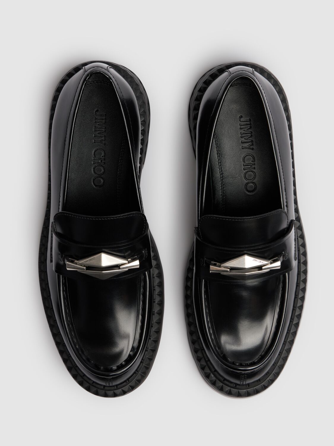 Shop Jimmy Choo 20mm Marlow Leather Loafers In Black