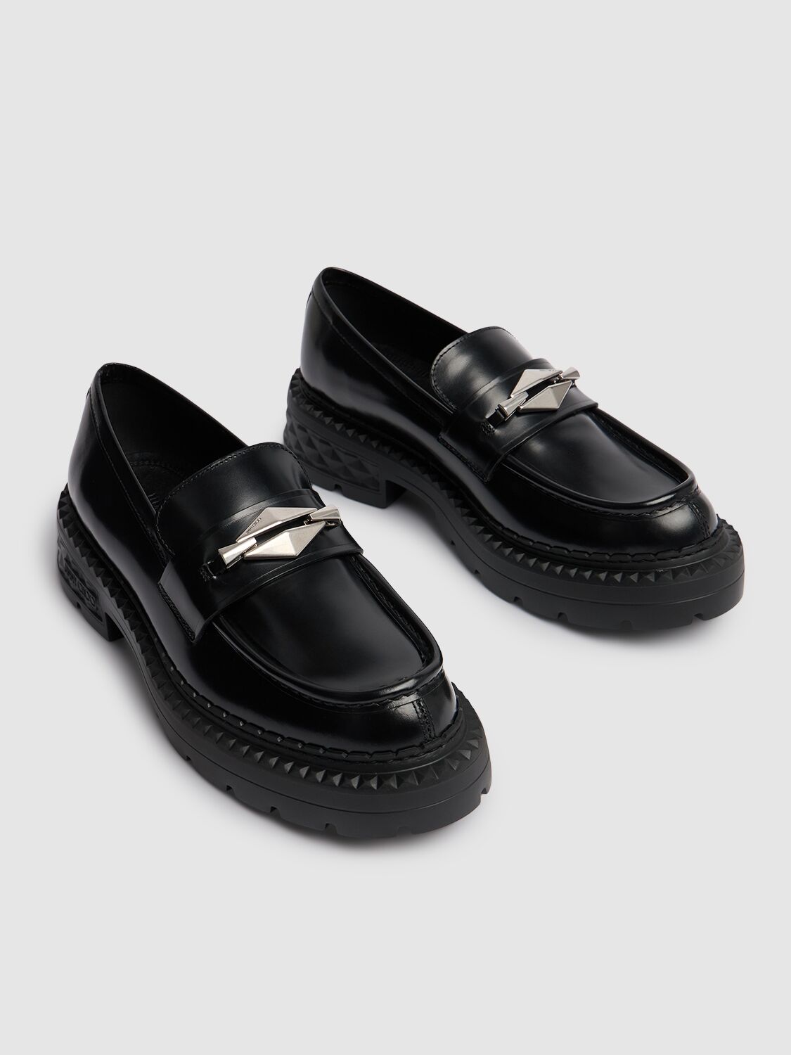 Shop Jimmy Choo 20mm Marlow Leather Loafers In Black