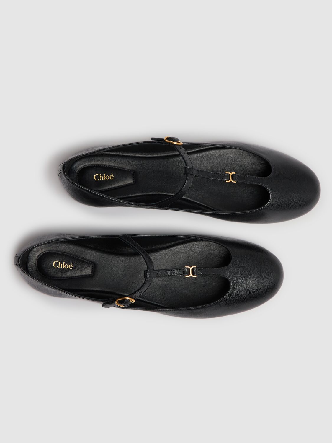 Shop Chloé 10mm Marcie Leather Mary Jane Flats In Black