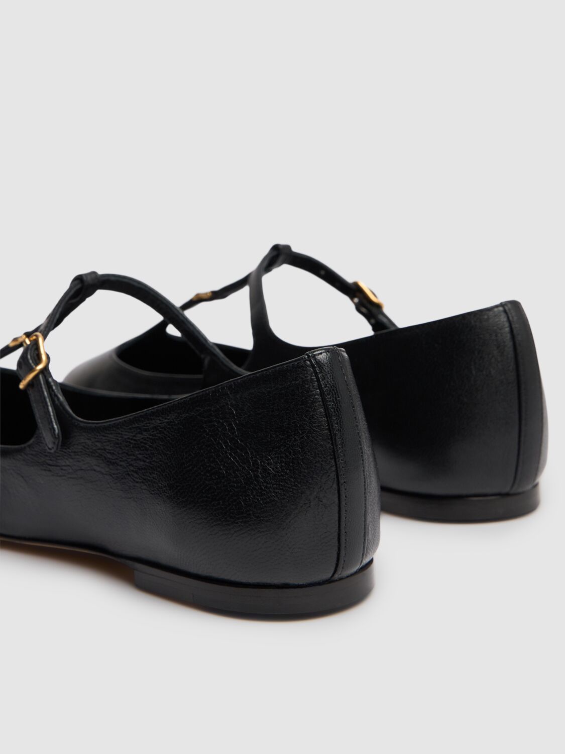 Shop Chloé 10mm Marcie Leather Mary Jane Flats In Black