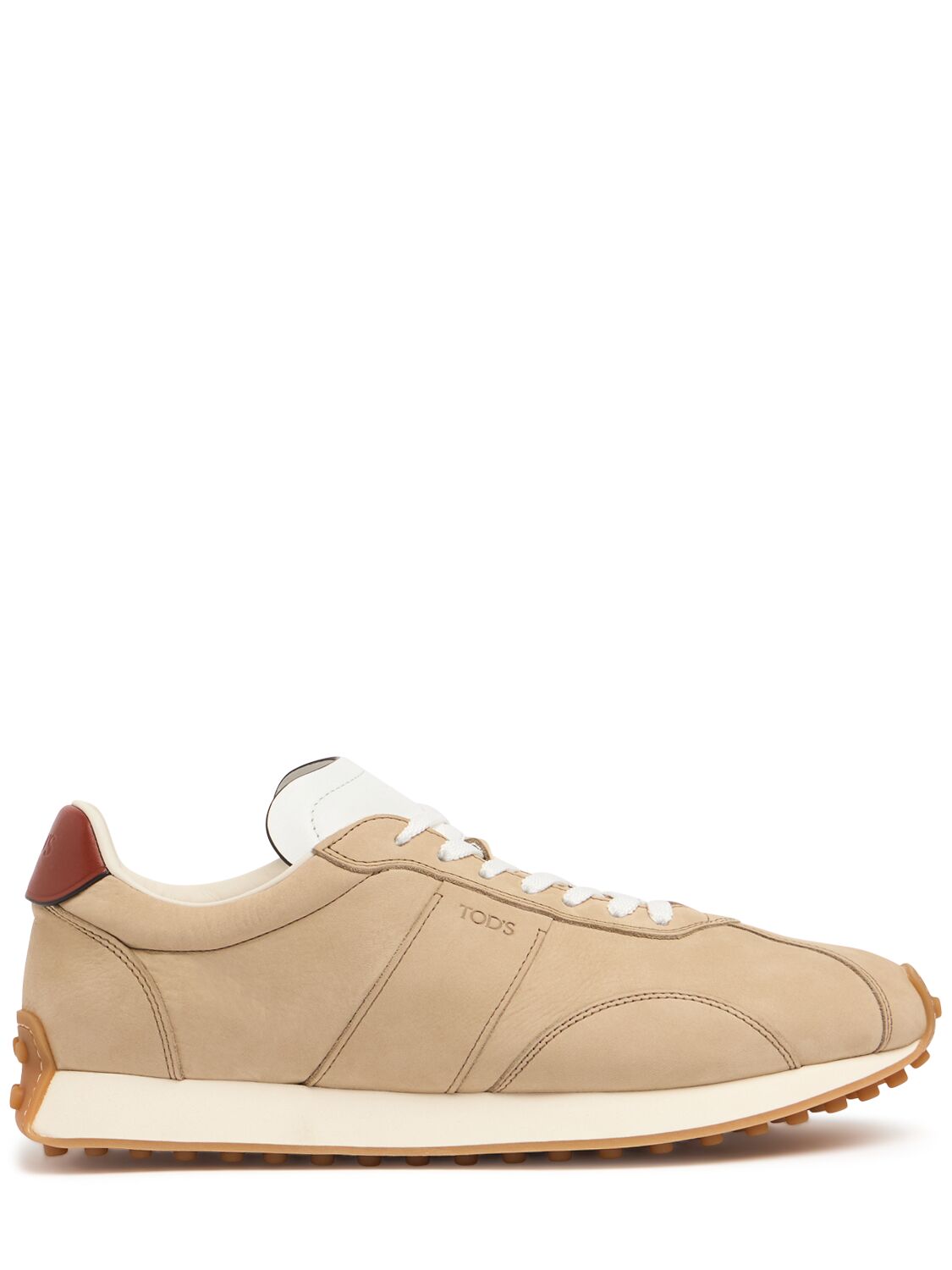 Tod's Suede Low Top Sneakers In Beige