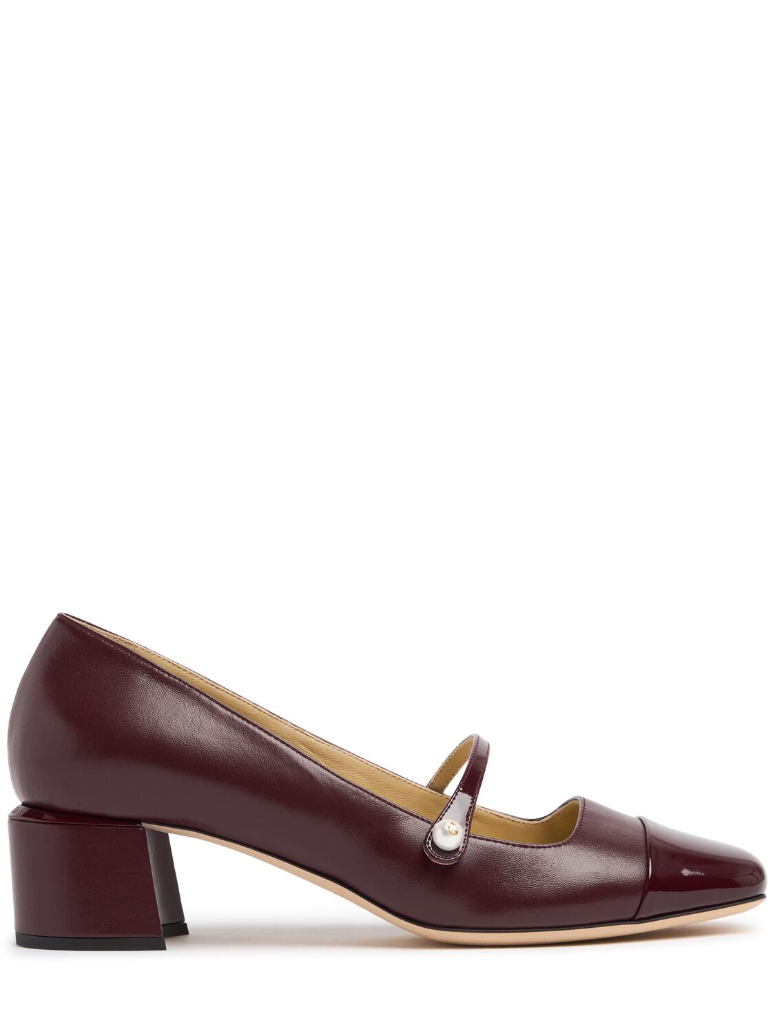 Shop Jimmy Choo 45mm Elisa Nappa Leather Pumps In Burgundy