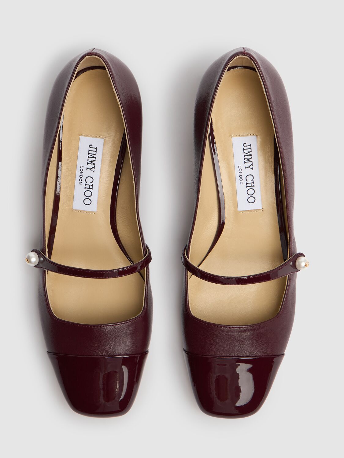 Shop Jimmy Choo 45mm Elisa Nappa Leather Pumps In Burgundy