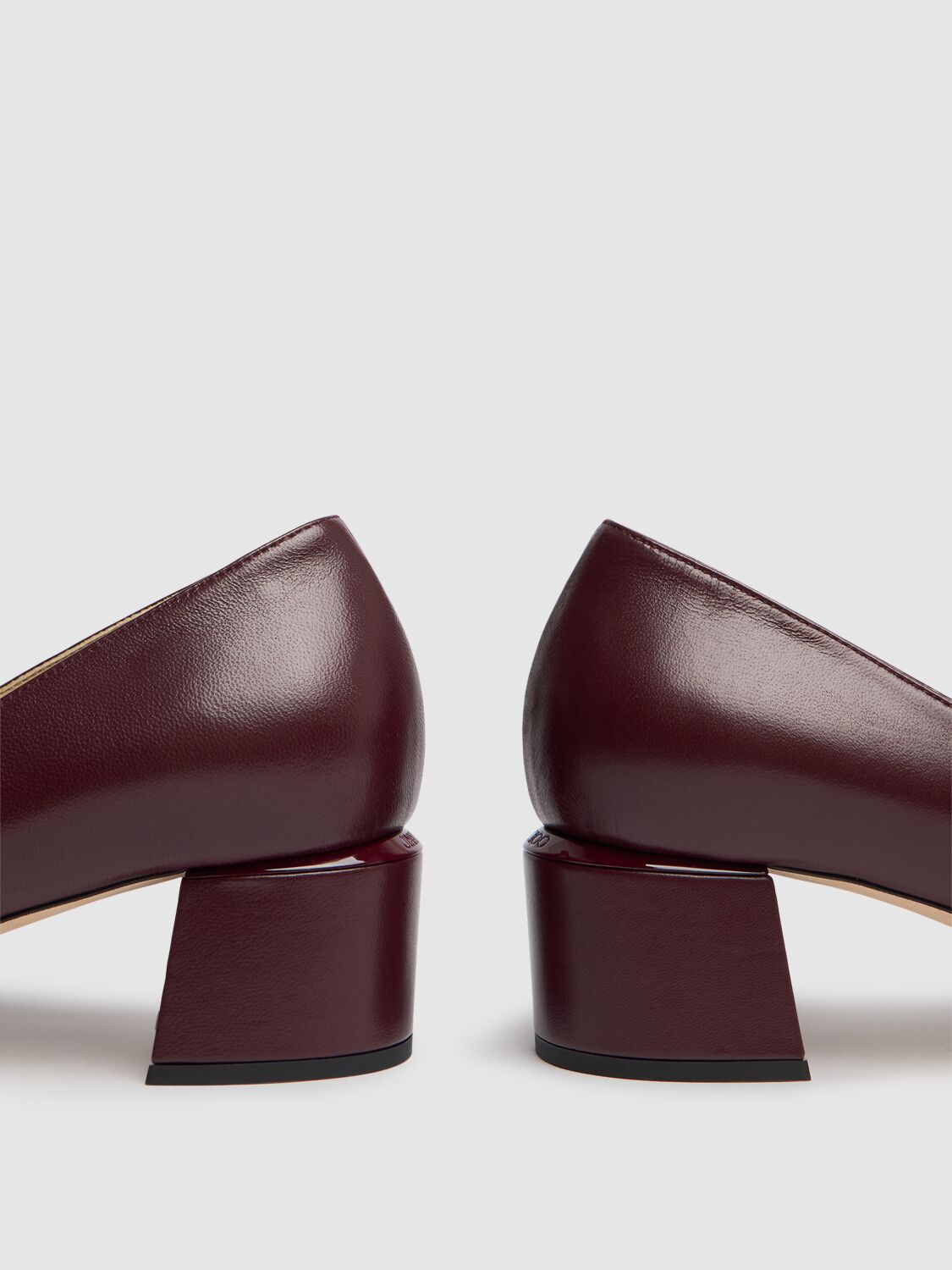 Shop Jimmy Choo 45mm Elisa Nappa Leather Pumps In Burgundy