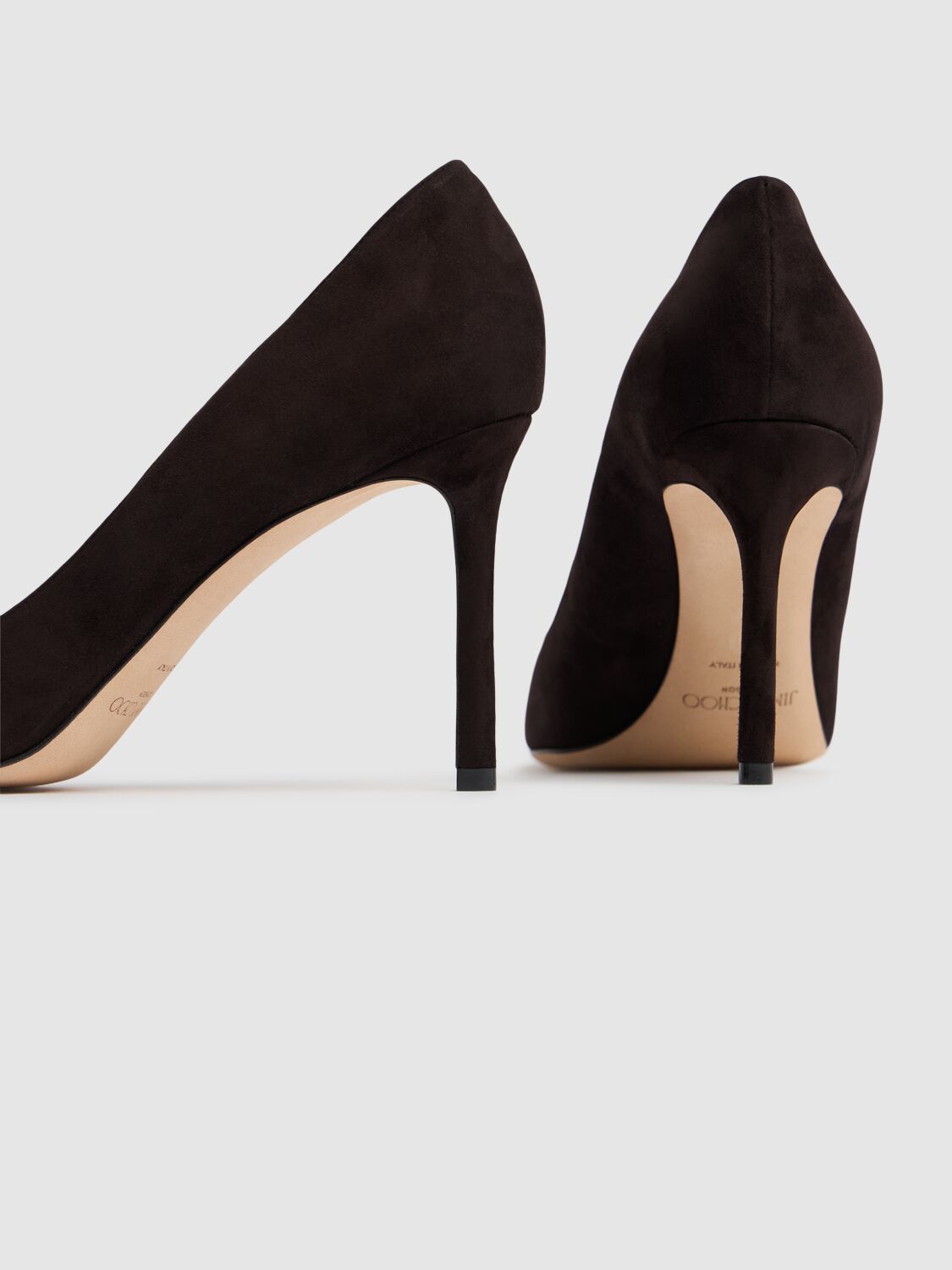 Shop Jimmy Choo 85mm Romy Suede Pumps In Brown