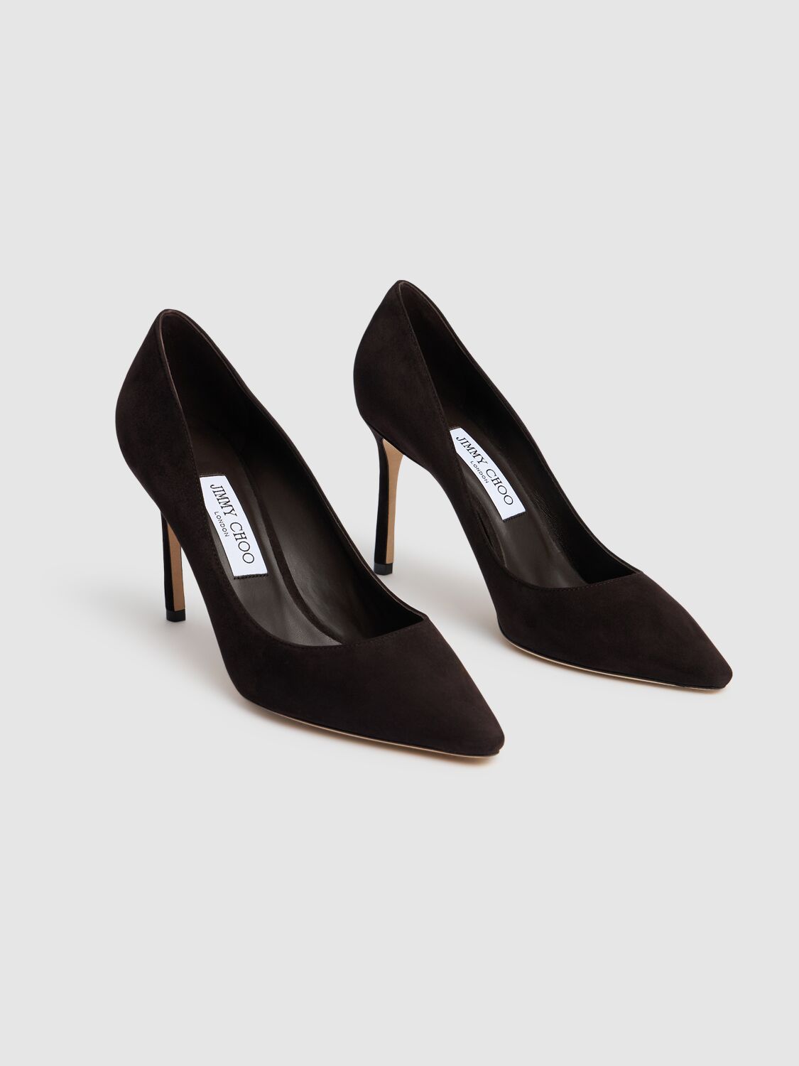 Shop Jimmy Choo 85mm Romy Suede Pumps In Brown