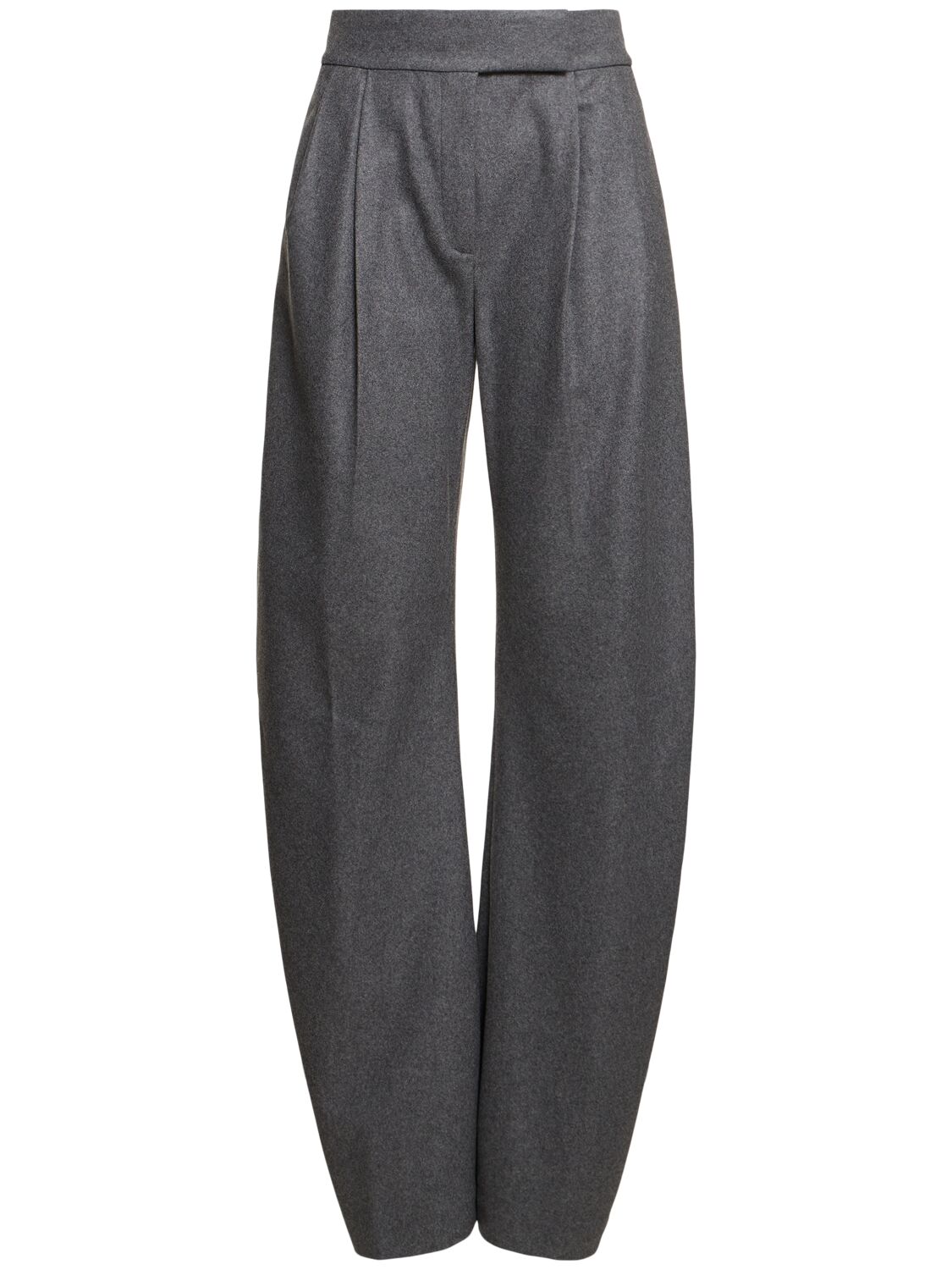 Shop Attico Formal Wool Blend Gabardine Pants In Grey