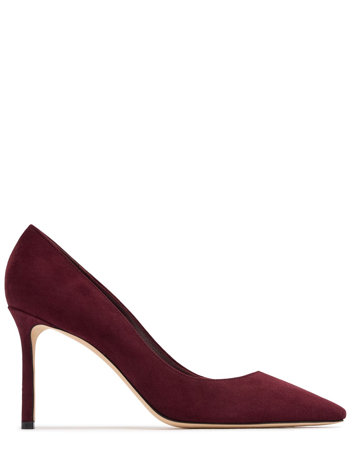 Jimmy Choo 85mm Romy Suede Pumps In Burgundy