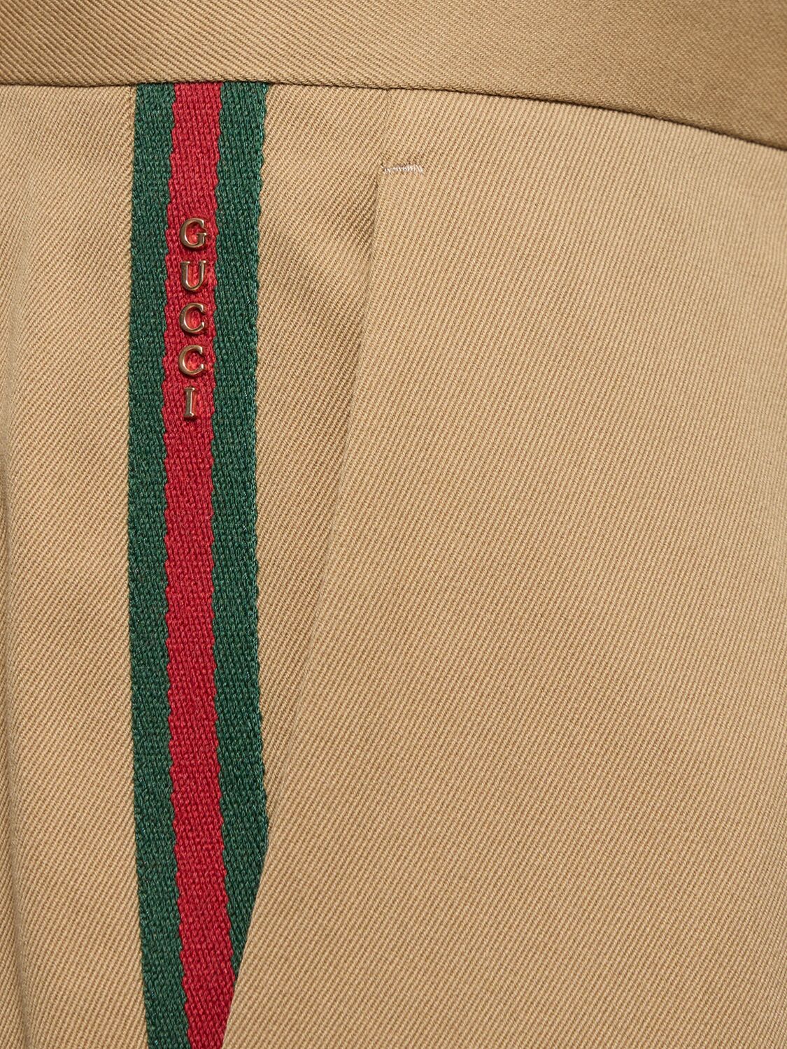 Shop Gucci Cotton Gabardine Pants In Saturn