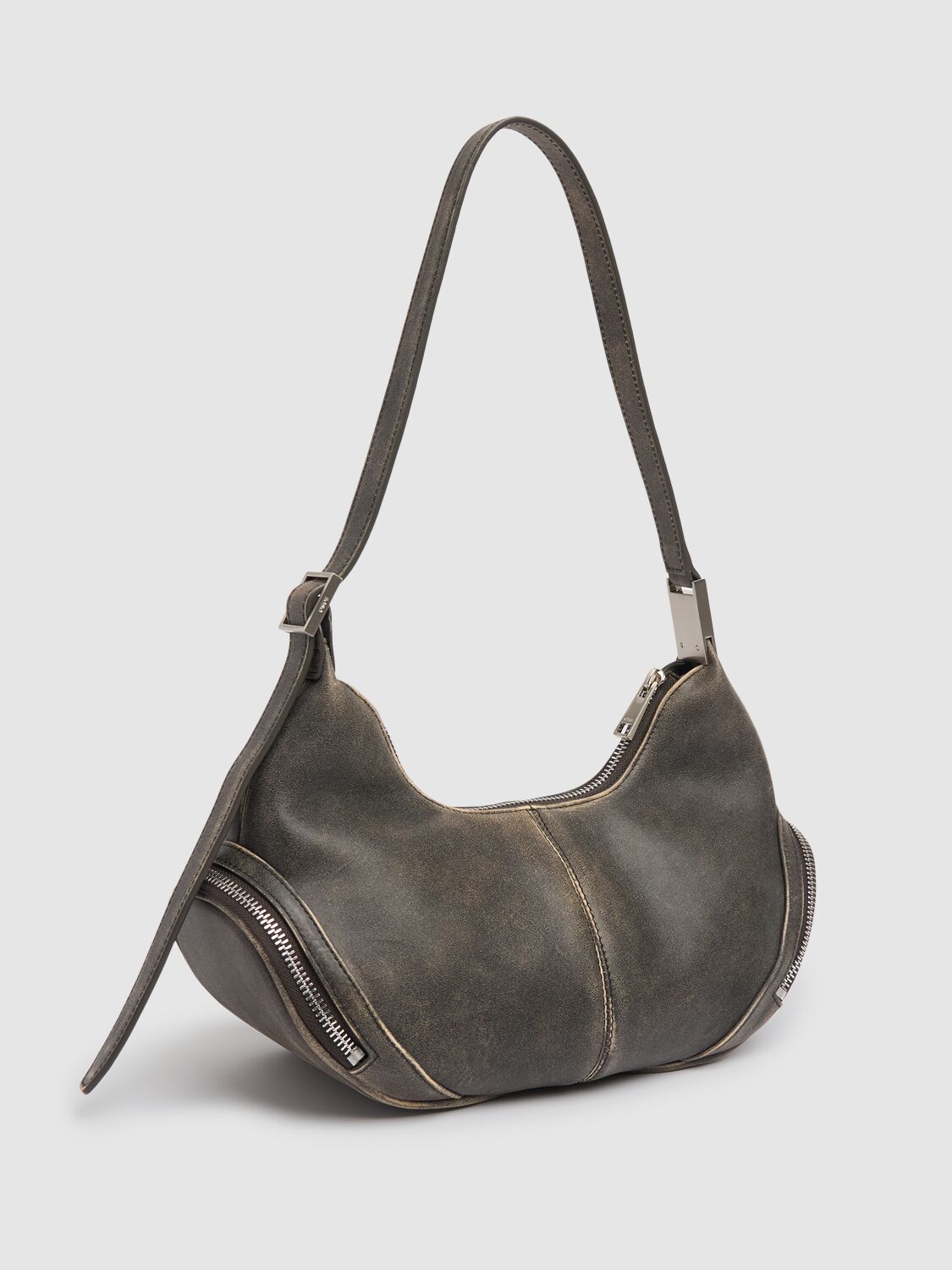 Shop Osoi Cargo Hobo Leather Shoulder Bag In Vintage Brown