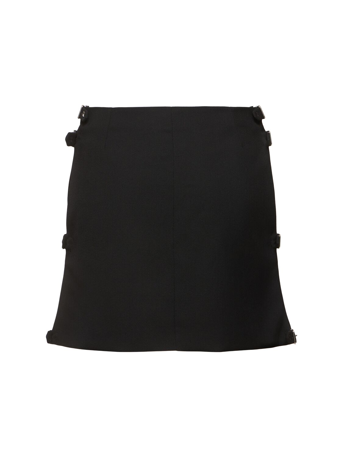 Shop Courrèges Cut-out Wool Mini Skirt In 黑色