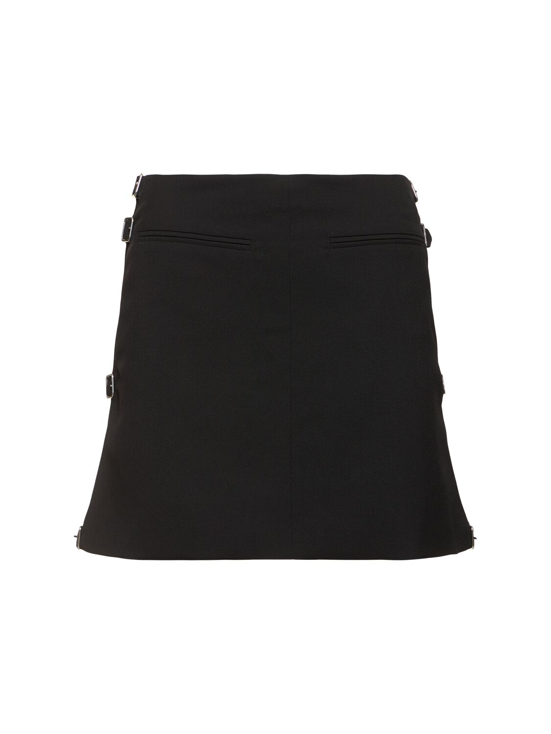 Shop Courrèges Cut-out Wool Mini Skirt In 黑色