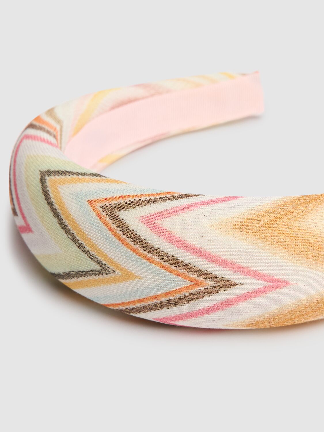 Shop Missoni Zig Zag Print Cotton Headband In White/multi