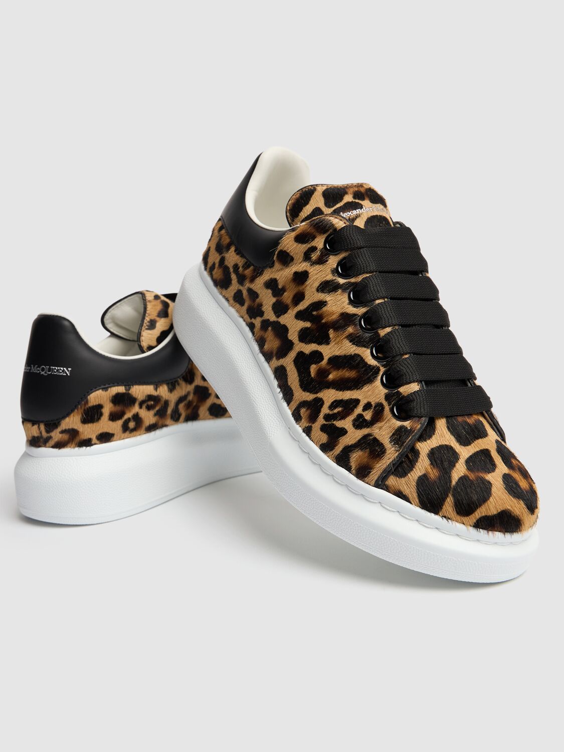 Shop Alexander Mcqueen 45mm Leather Sneakers In Leopard