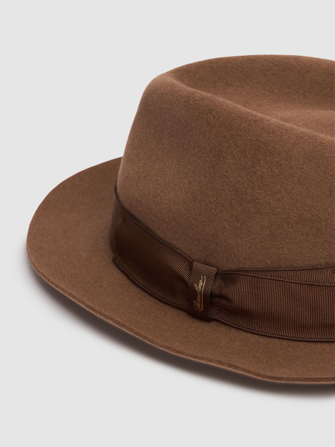 Shop Borsalino Brushed Felt Fedora Hat In Viscarda