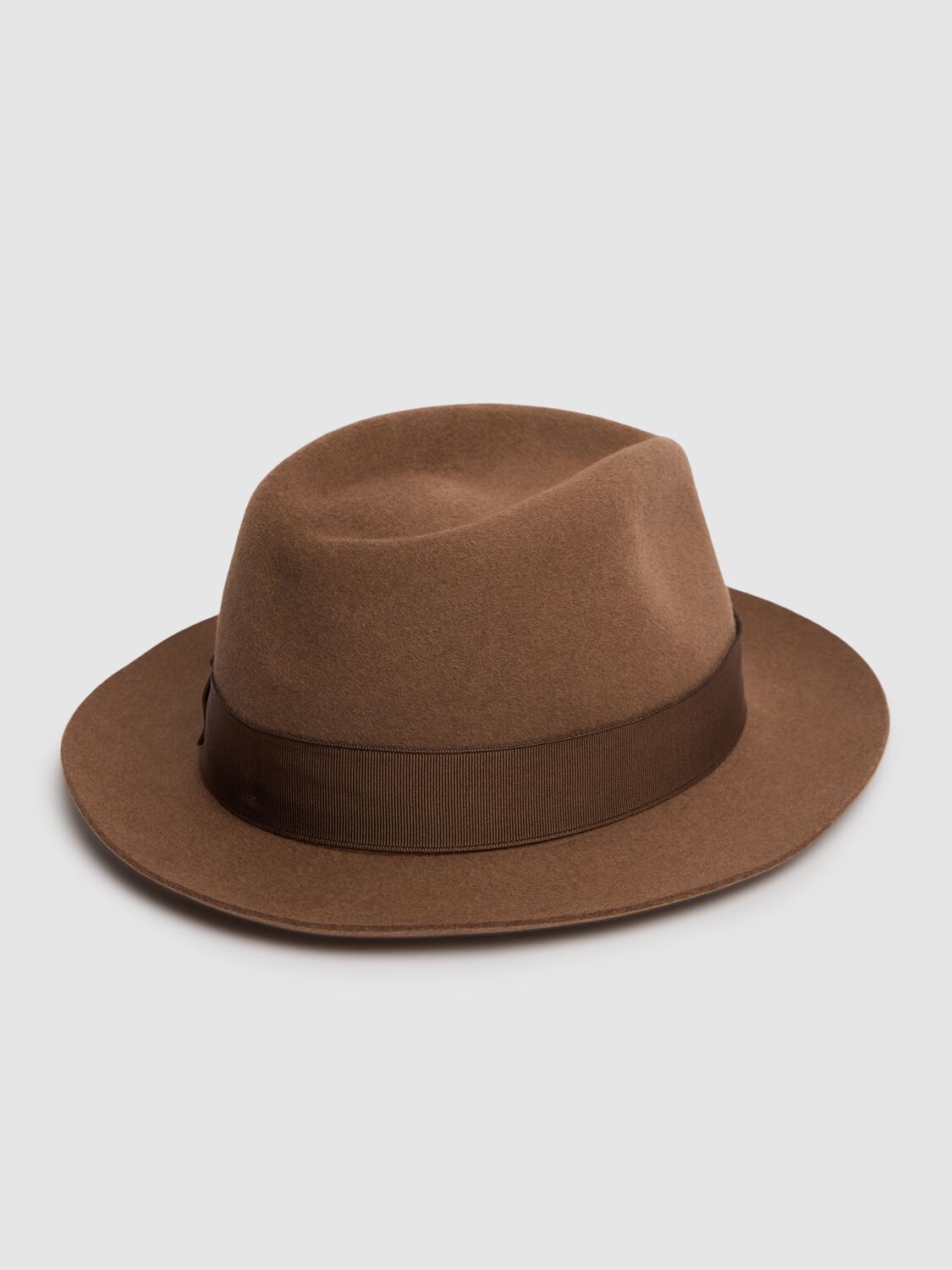 Shop Borsalino Brushed Felt Fedora Hat In Viscarda