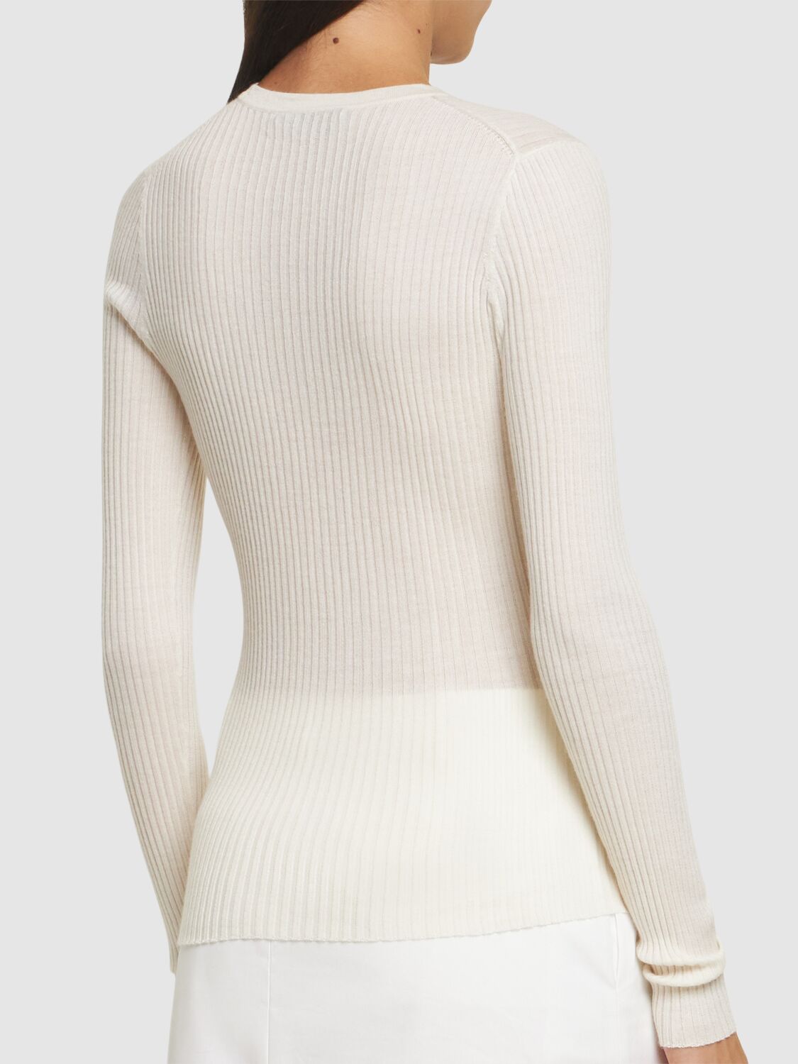 Gabriela Hearst Browning Knit Sweater In Ivory Cashmere Silk In Ivory