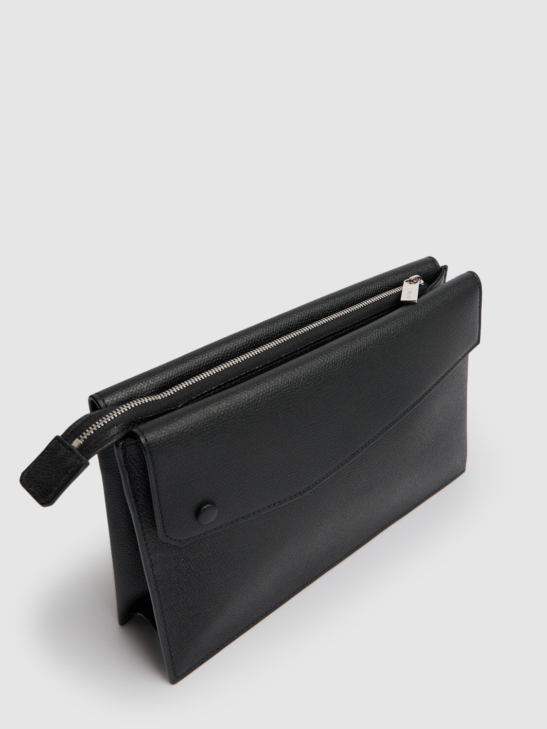 Shop Valextra Leather Belt Bag In Black