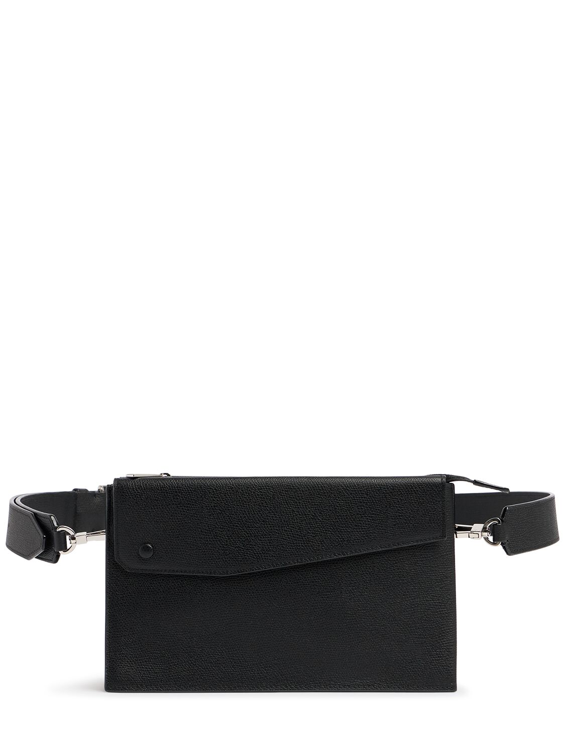 Valextra Leather Belt Bag In Black