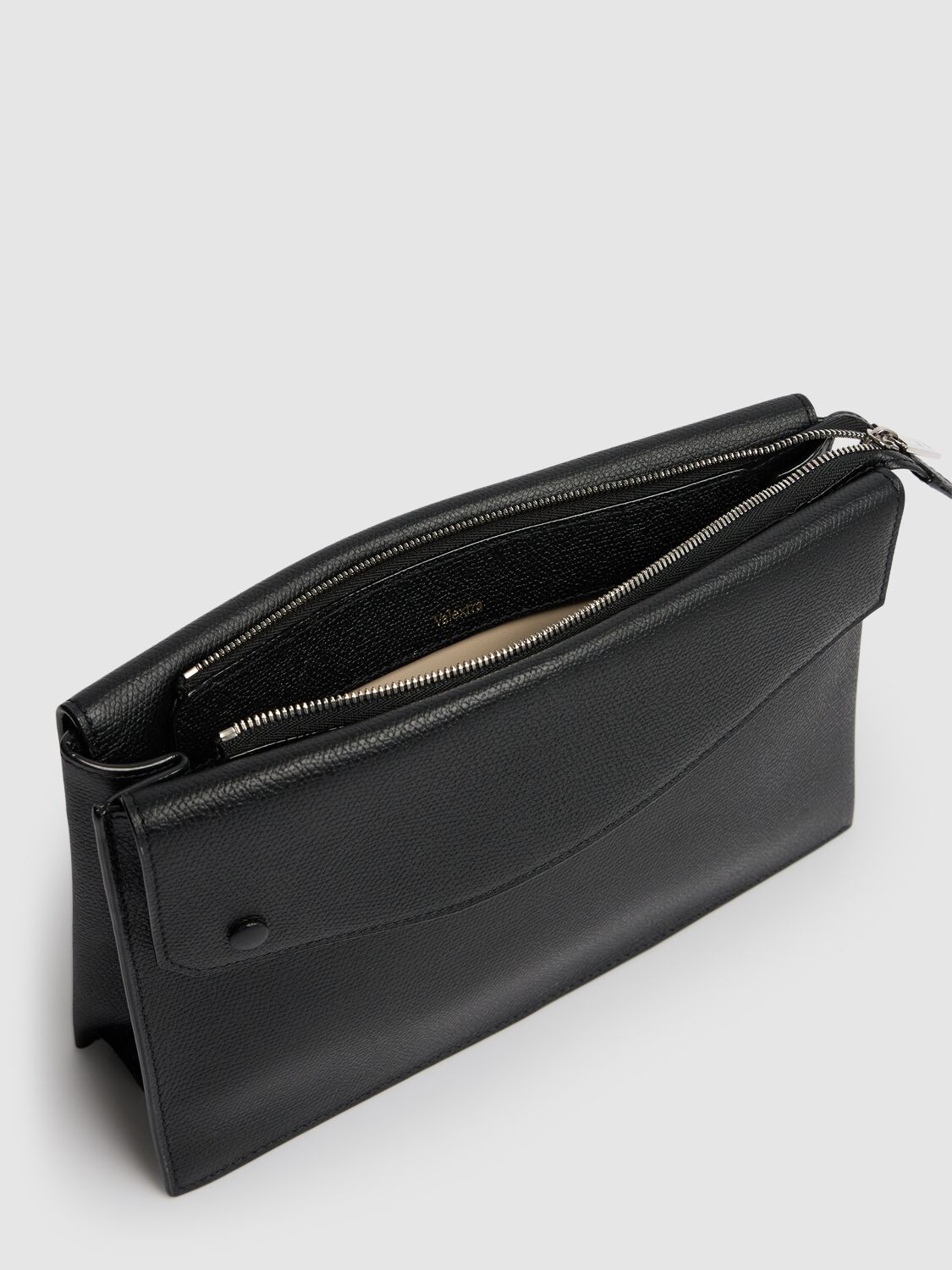 Shop Valextra Leather Belt Bag In Black