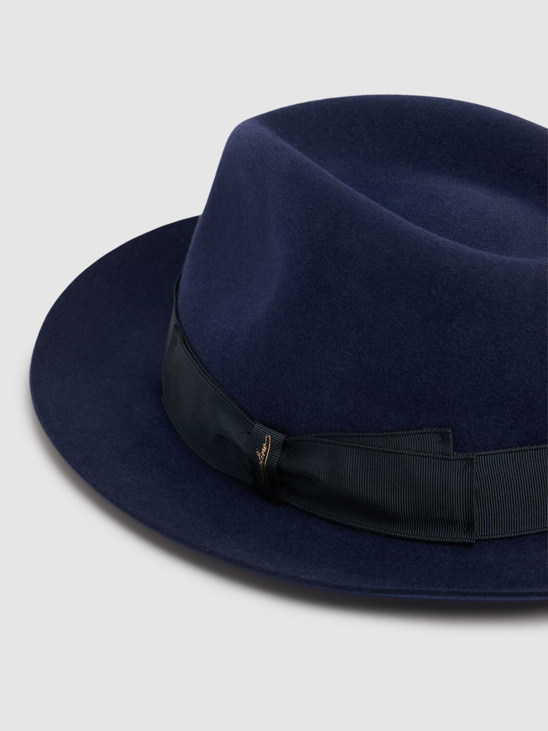 Shop Borsalino Brushed Felt Fedora Hat In Rusco