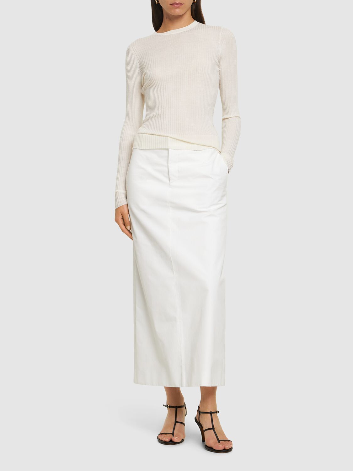 Gabriela Hearst Browning Knit Sweater In Ivory Cashmere Silk In Ivory