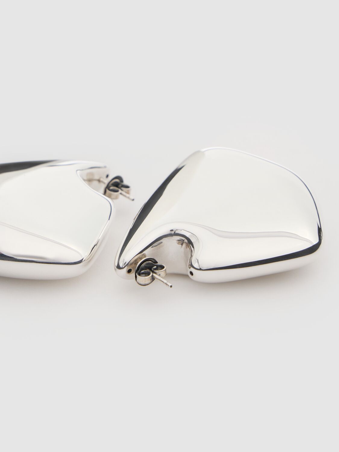 Shop Bottega Veneta Large Fin Sterling Silver Earrings