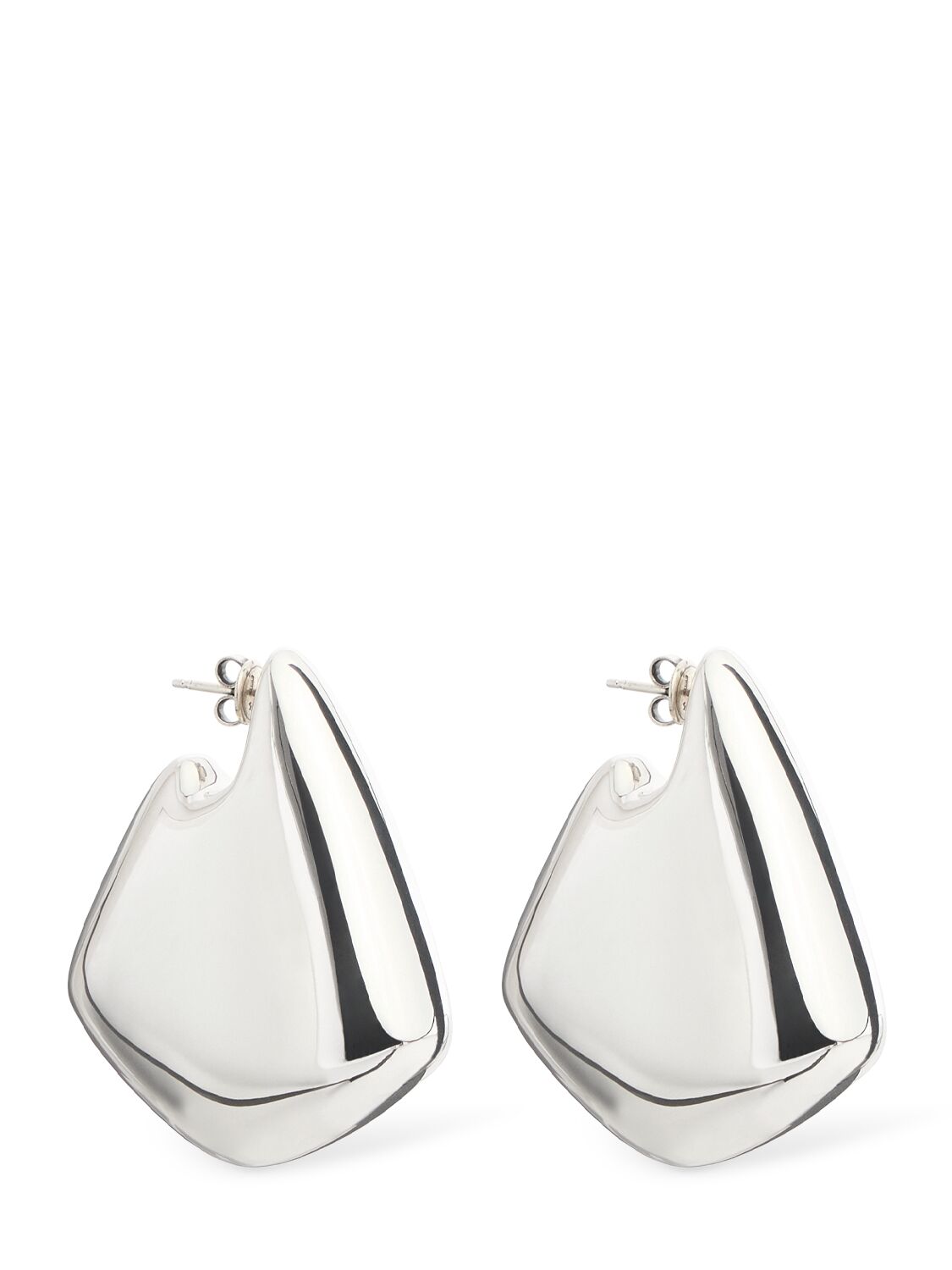 Bottega Veneta Large Fin Sterling Silver Earrings