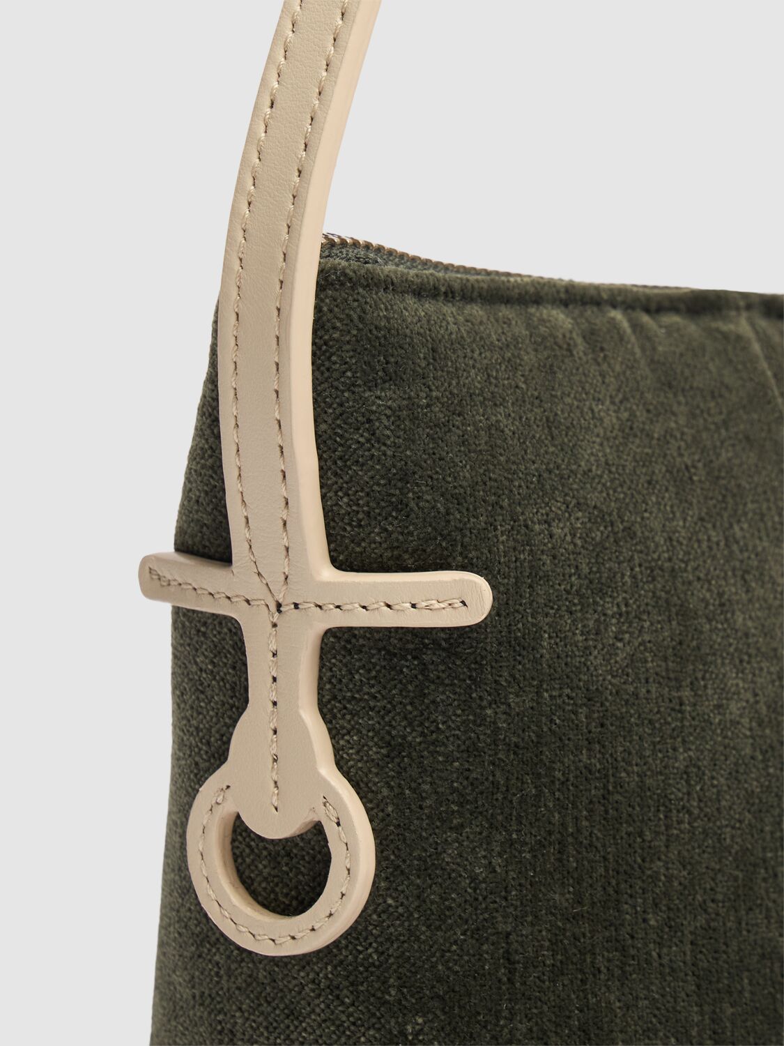 Shop Jw Anderson Mini Anchor Hobo Canvas Shoulder Bag In Khaki