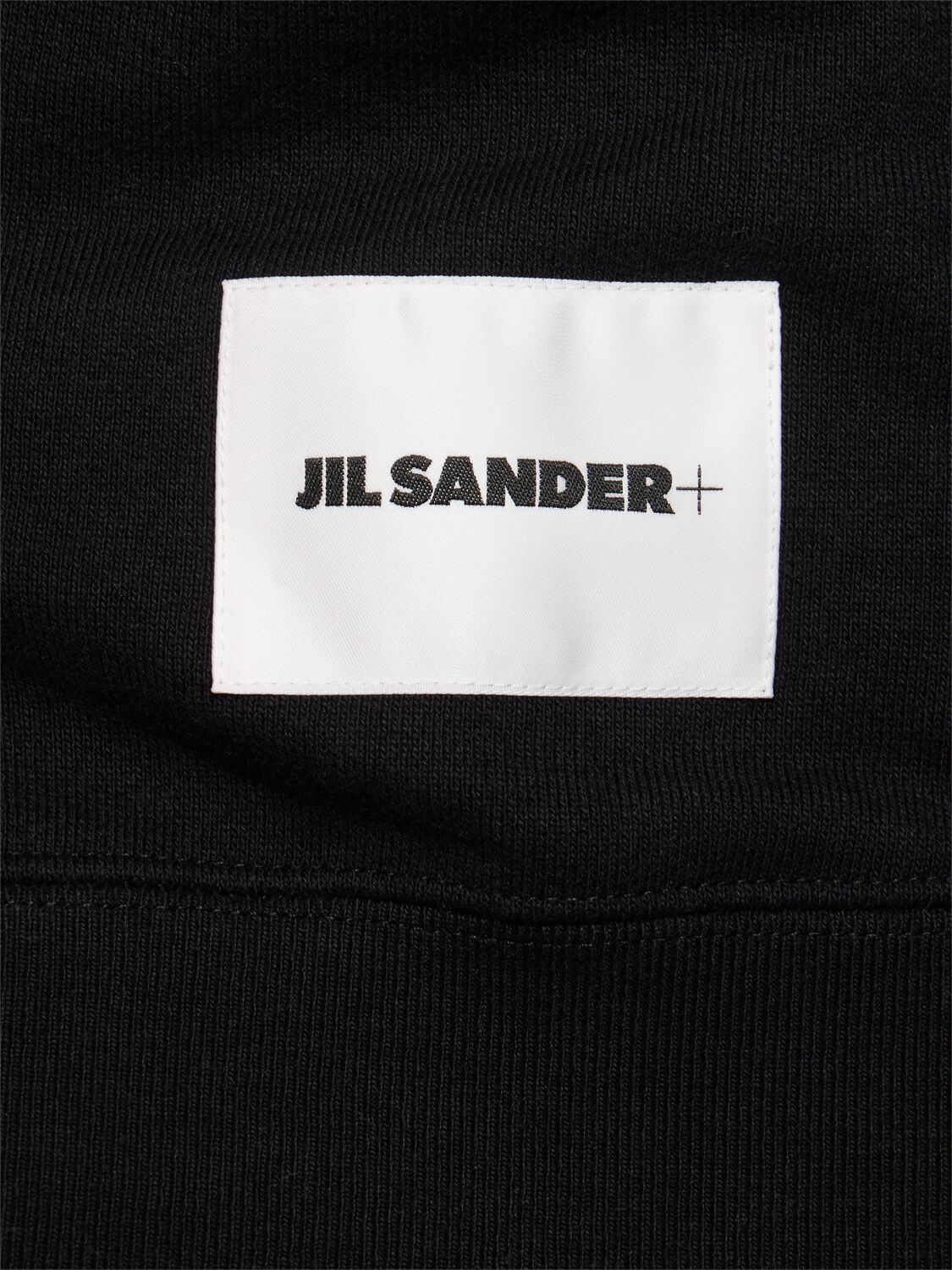 Shop Jil Sander Hooded Cotton Sweatshirt In Black