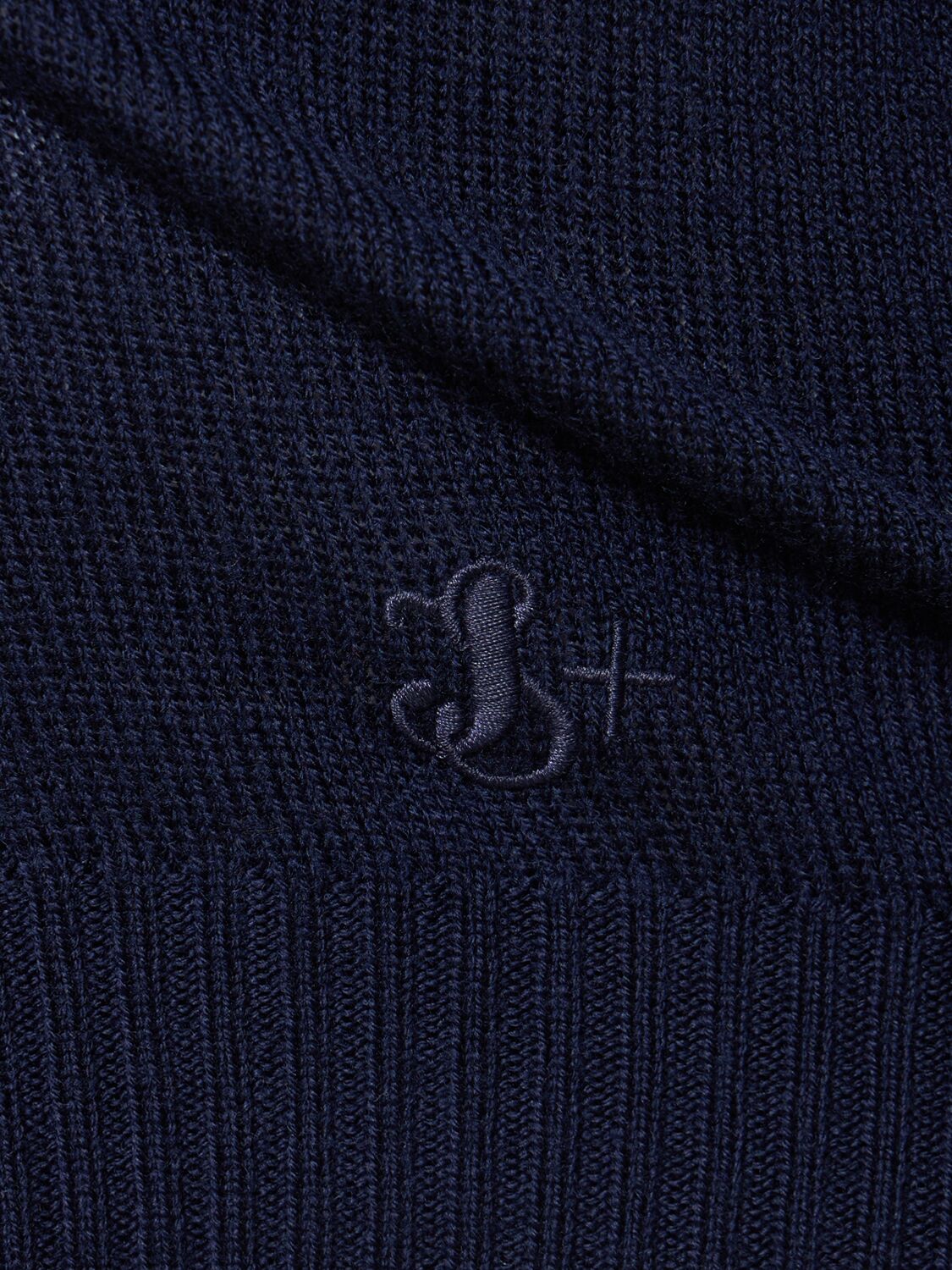 Shop Jil Sander Extrafine Wool Knit Sweater In Midnight