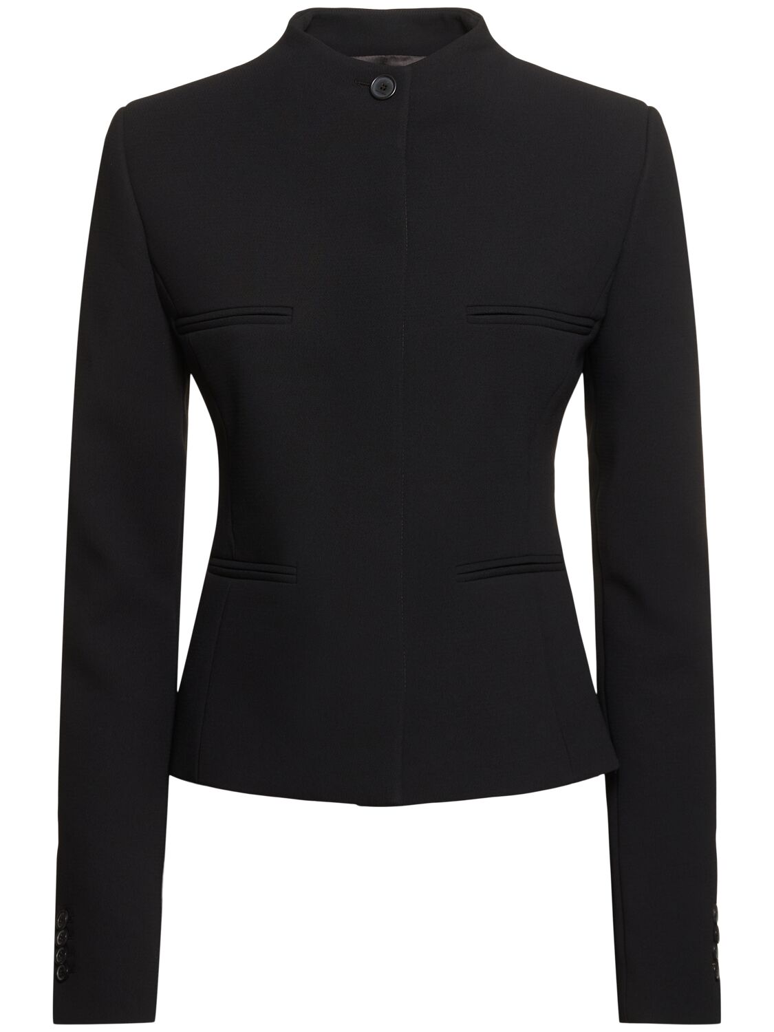 Shop Courrèges Officer Heritage Tailored Crepe Jacket In Black