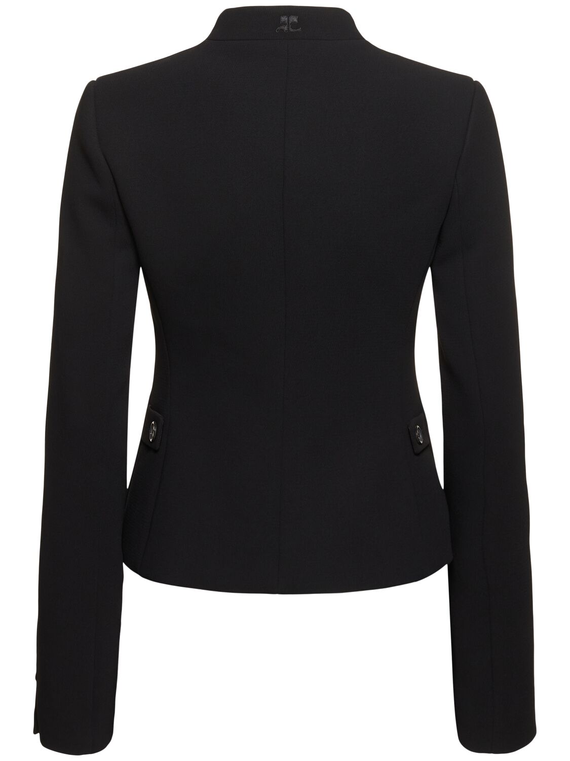 Shop Courrèges Officer Heritage Tailored Crepe Jacket In Black